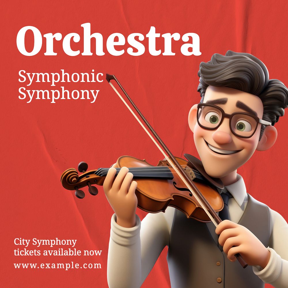 Orchestra Instagram post template, editable text