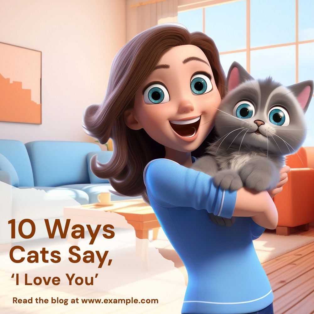 Cat lovers Instagram post template, editable text