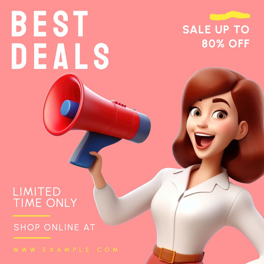 Best deals Instagram post template, editable text