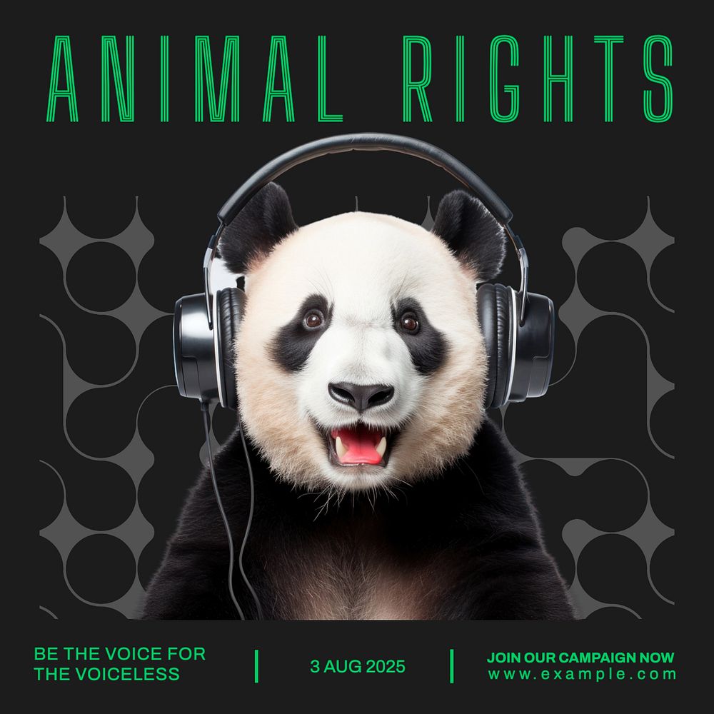 Animal rights Instagram post template, editable text