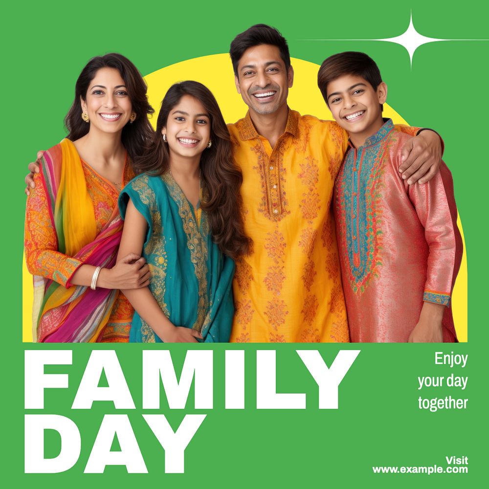 Family day Instagram post template, editable text