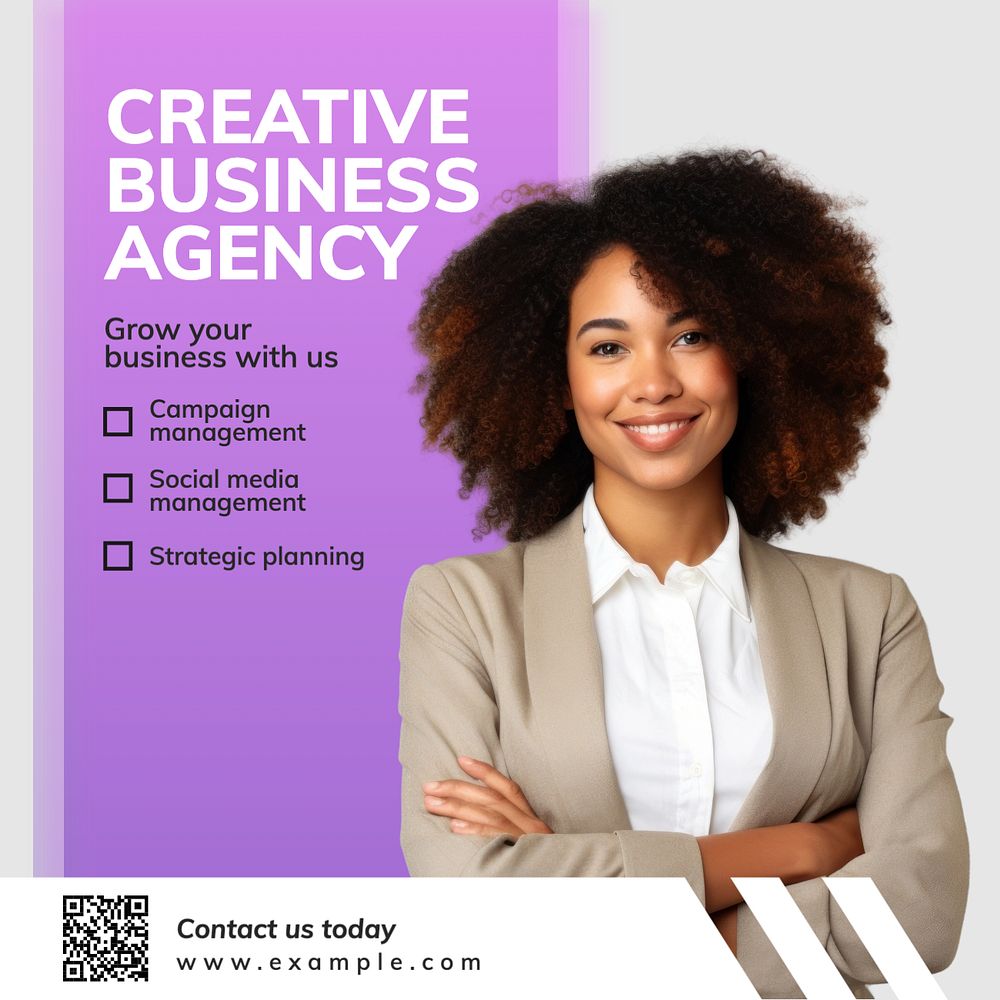 Creative business agency Instagram post template, editable text