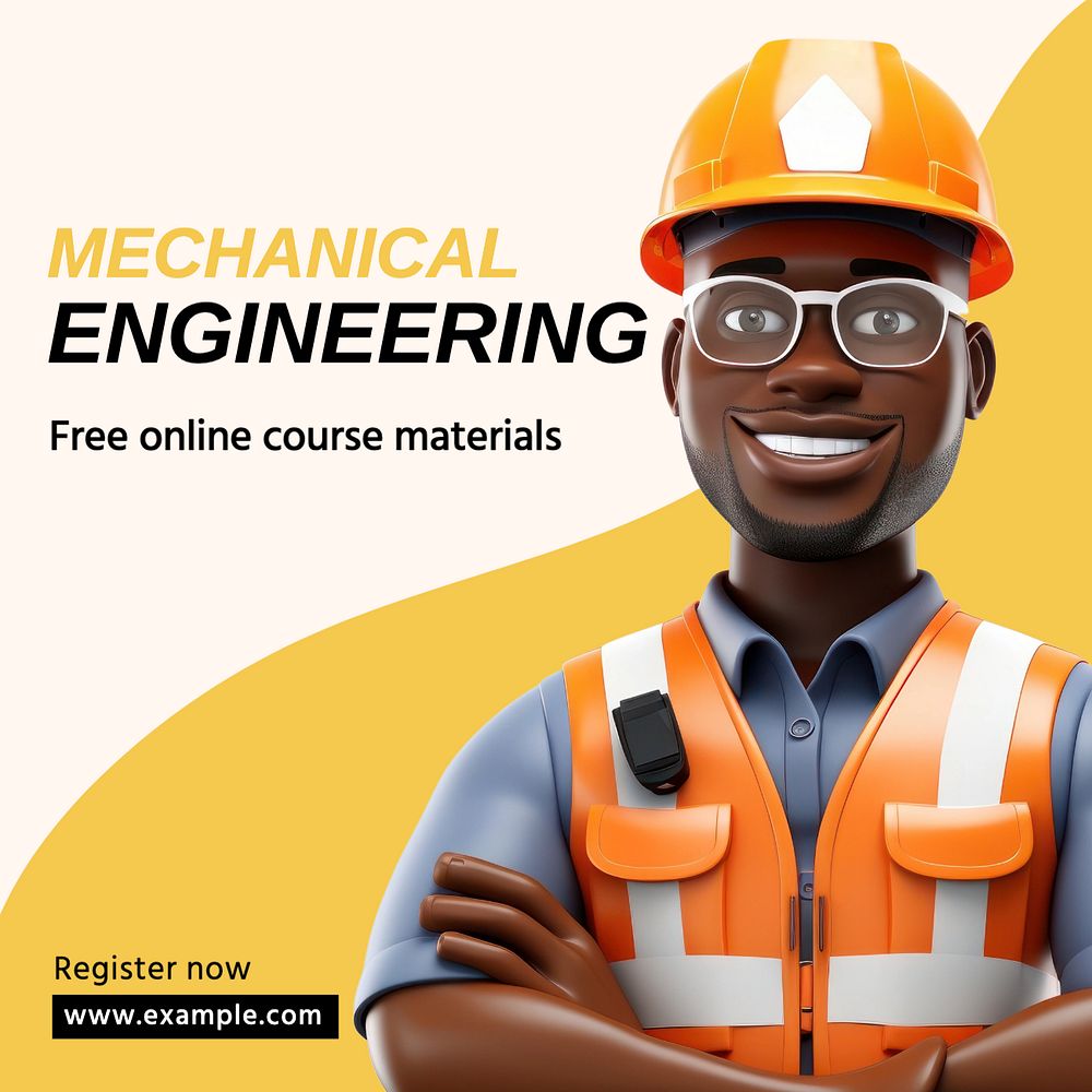 Mechanical engineering Instagram post template, editable text