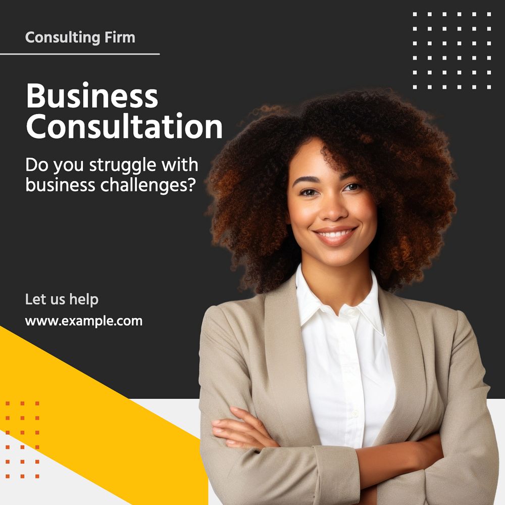 Business consultation Instagram post template, editable text