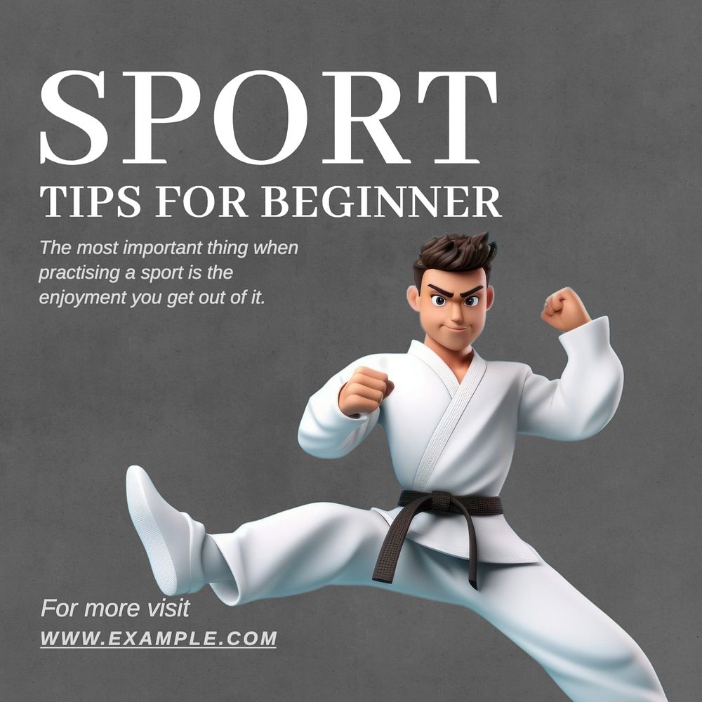 Sport tips beginner Instagram post template, editable text