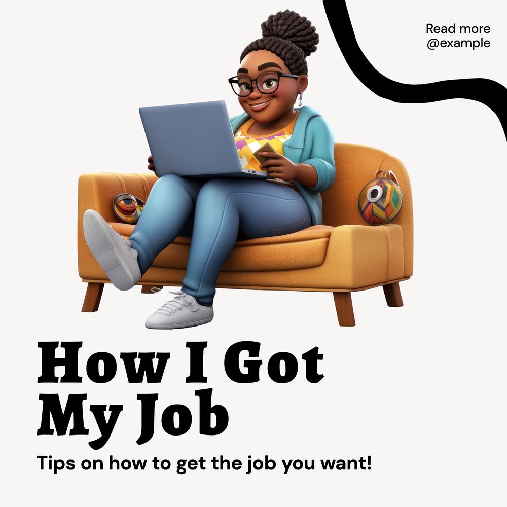 Job tips Instagram post template, editable text