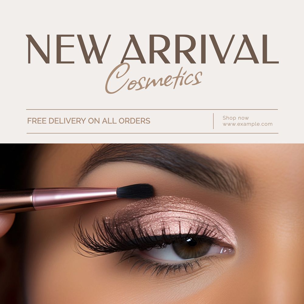 New arrival cosmetics Instagram post template, editable text