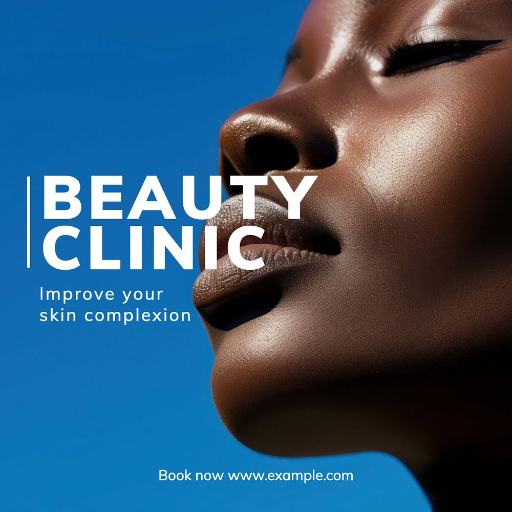 Beauty clinic Instagram post template, editable text