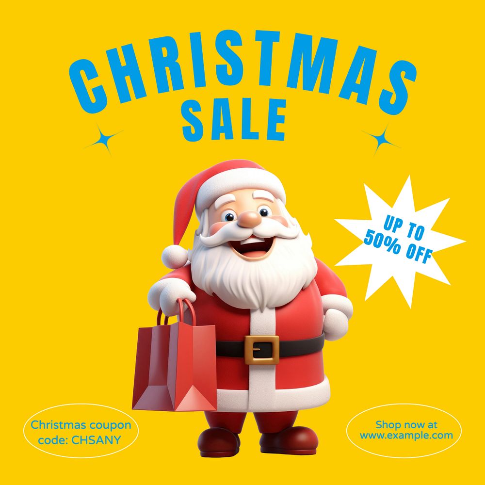 Christmas sale Instagram post template, editable text