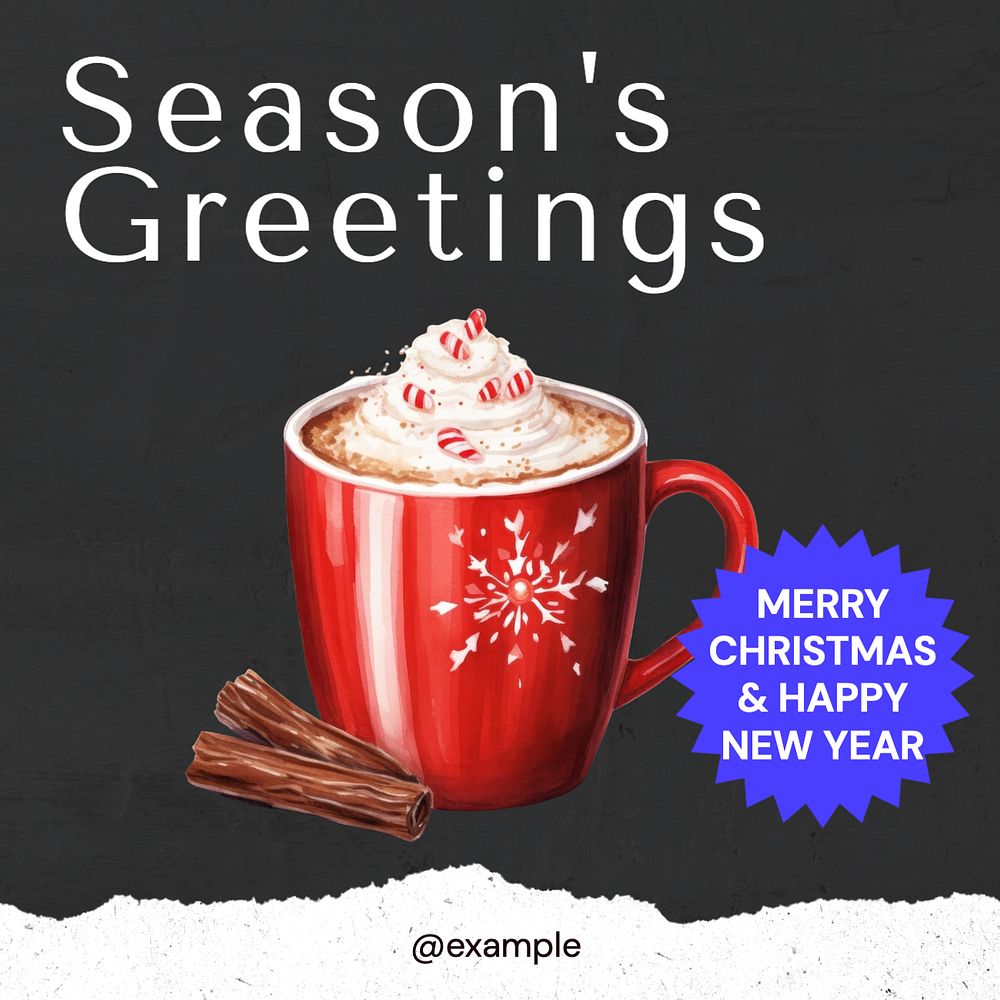 Season's greetings Instagram post template, editable text