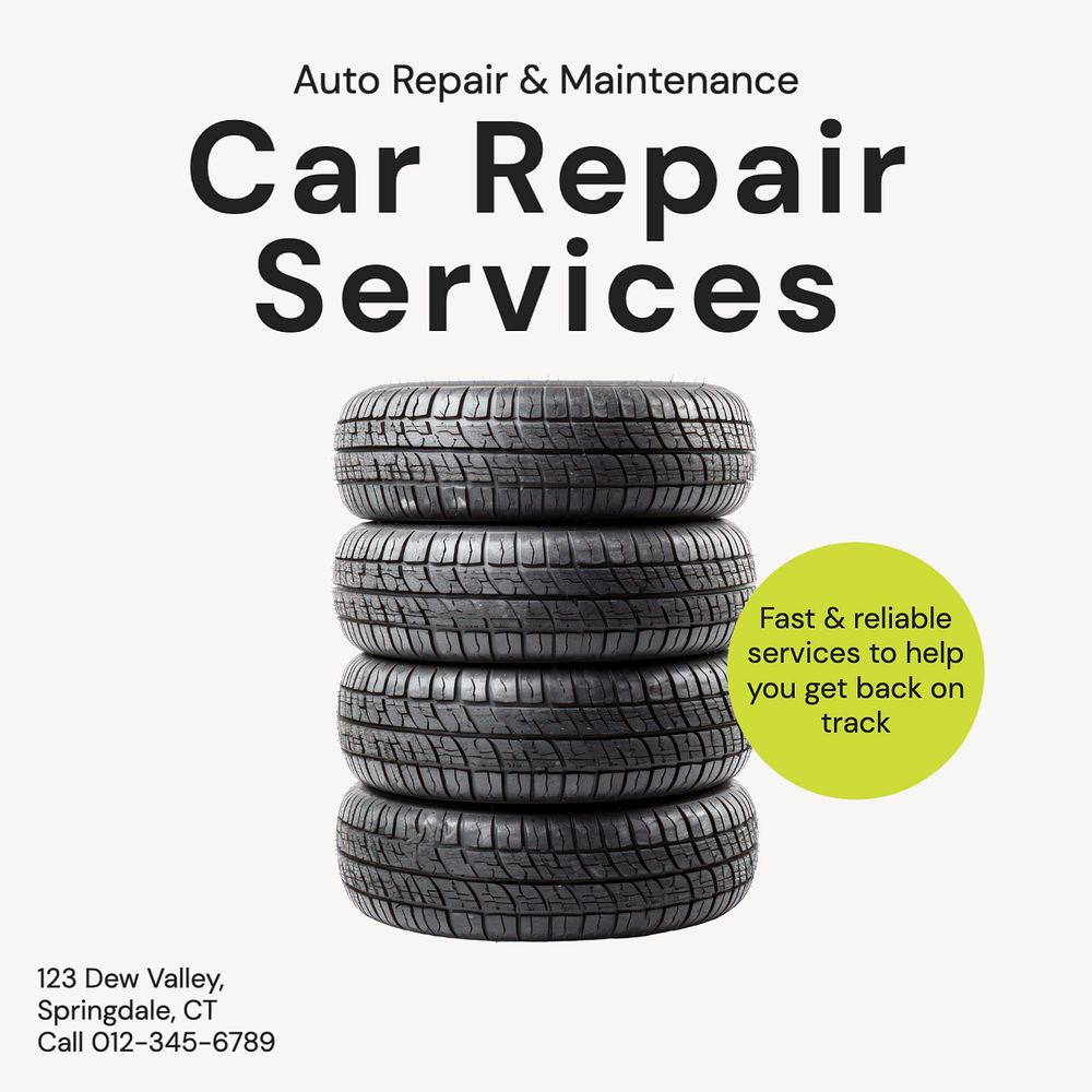 Car repair Instagram post template, editable text