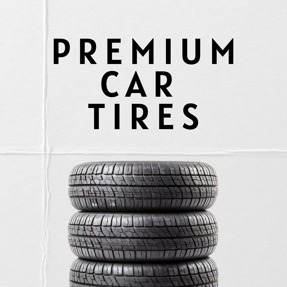 Car tires Instagram post template, editable text