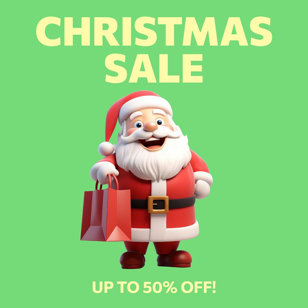 Christmas sale Instagram post template, editable text