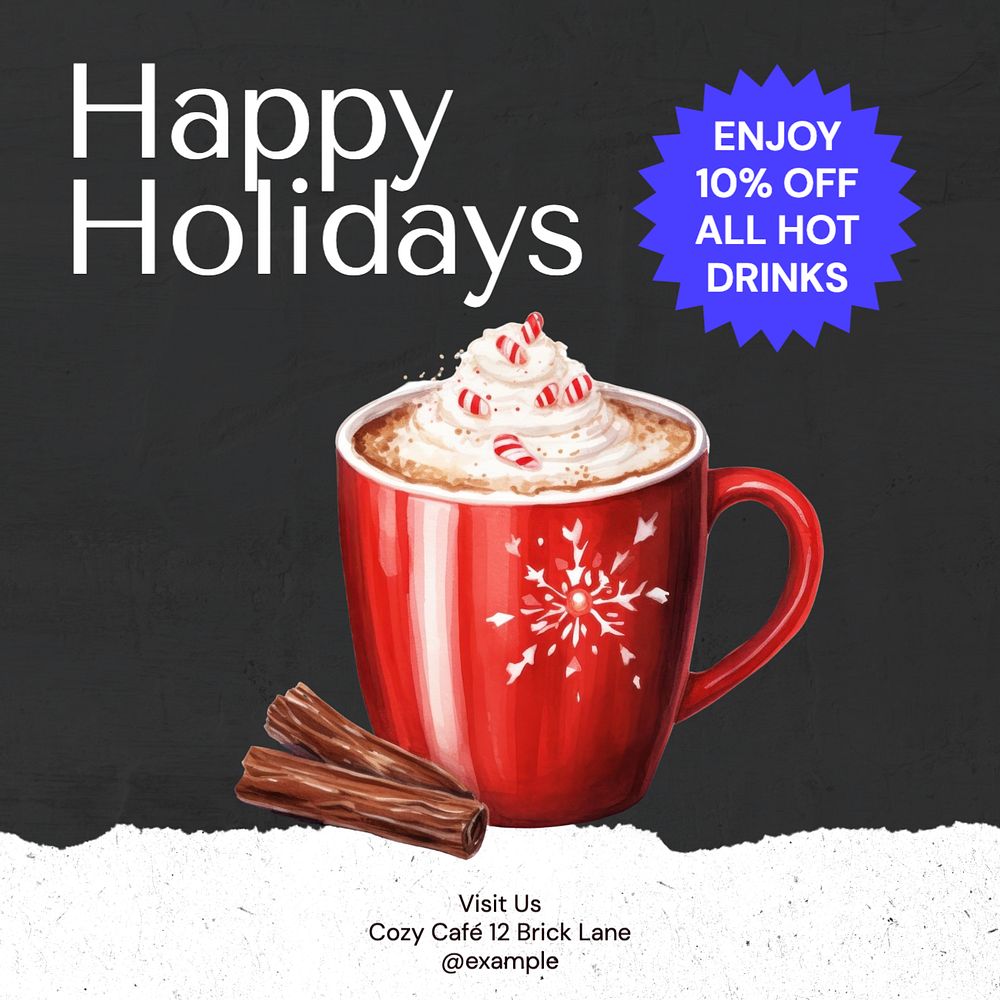 Holiday sale Instagram post template, editable text