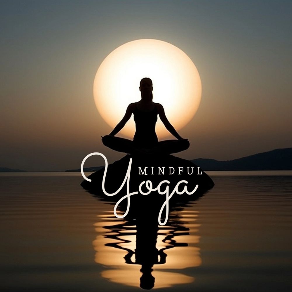 Mindful Yoga Instagram post template, editable text