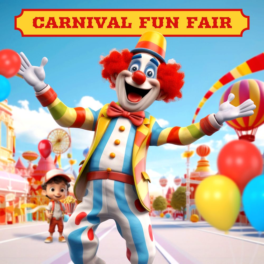 Carnival fun fair  Instagram post template, editable text