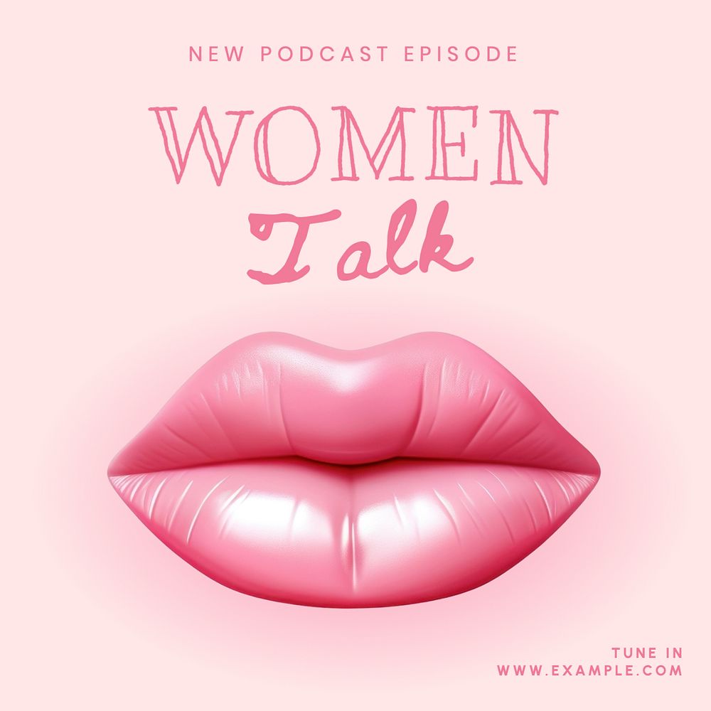 Women podcast Instagram post template, editable text