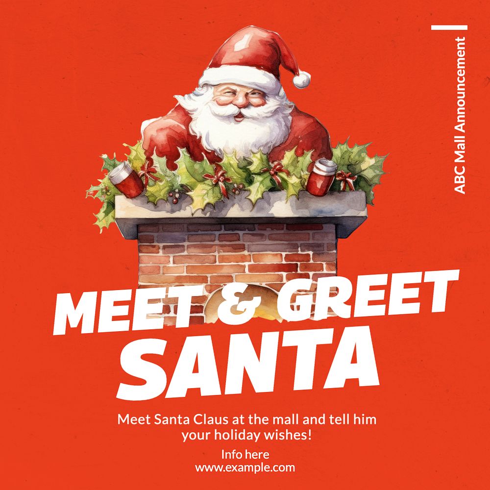 Greet Santa Instagram post template, editable text