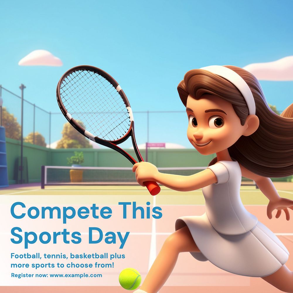 Sports day Instagram post template, editable text