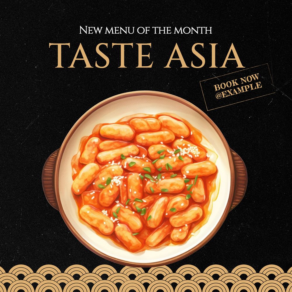 Taste asia Instagram post template, editable text