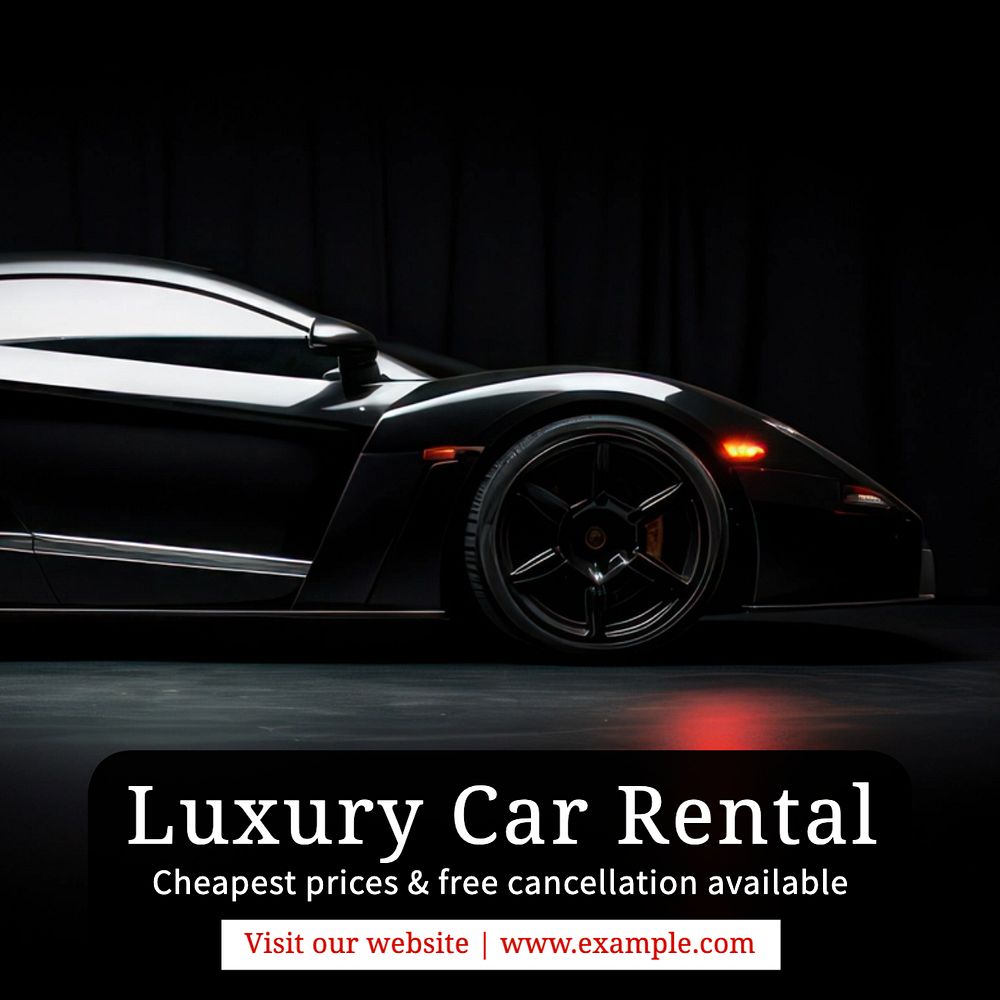 Luxury car rental Instagram post template, editable text