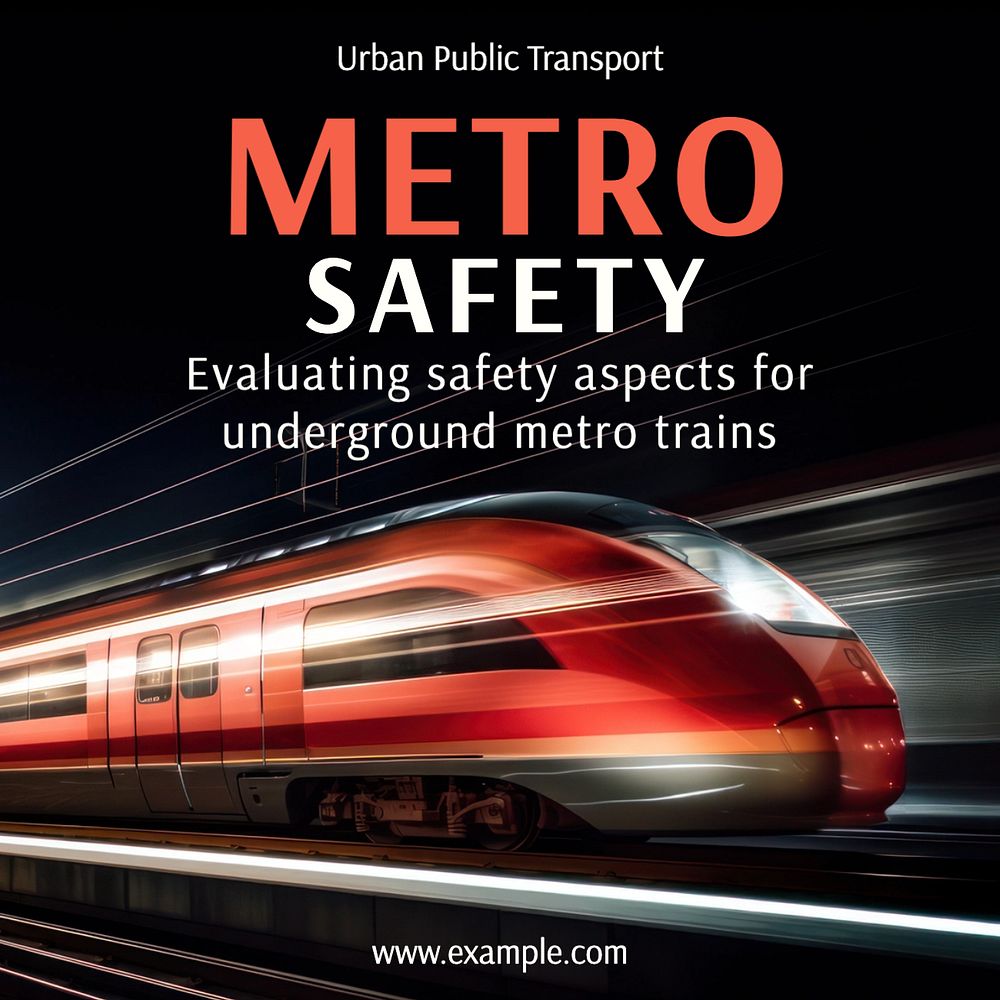 Metro safety Instagram post template, editable text