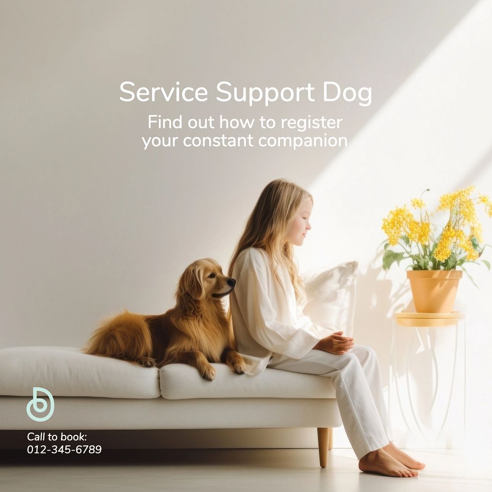 Service support dog Instagram post template, editable text