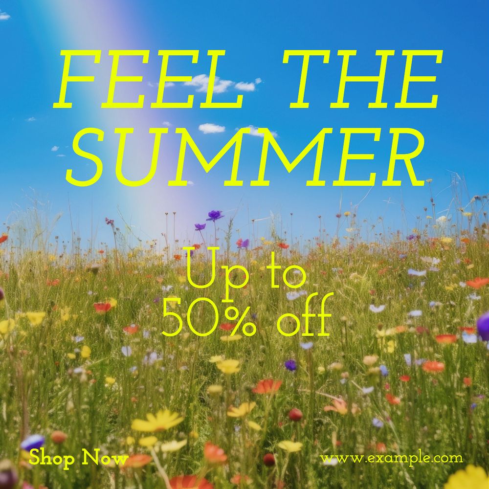 Summer sale Instagram post template, editable text