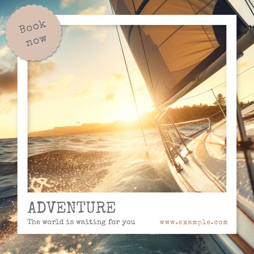 Adventure Instagram post template, editable text