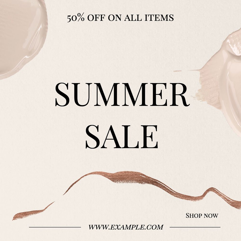 Summer sale Facebook post template, editable design