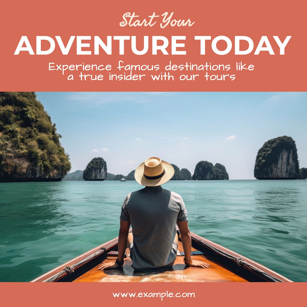 Adventure Instagram post template, editable text