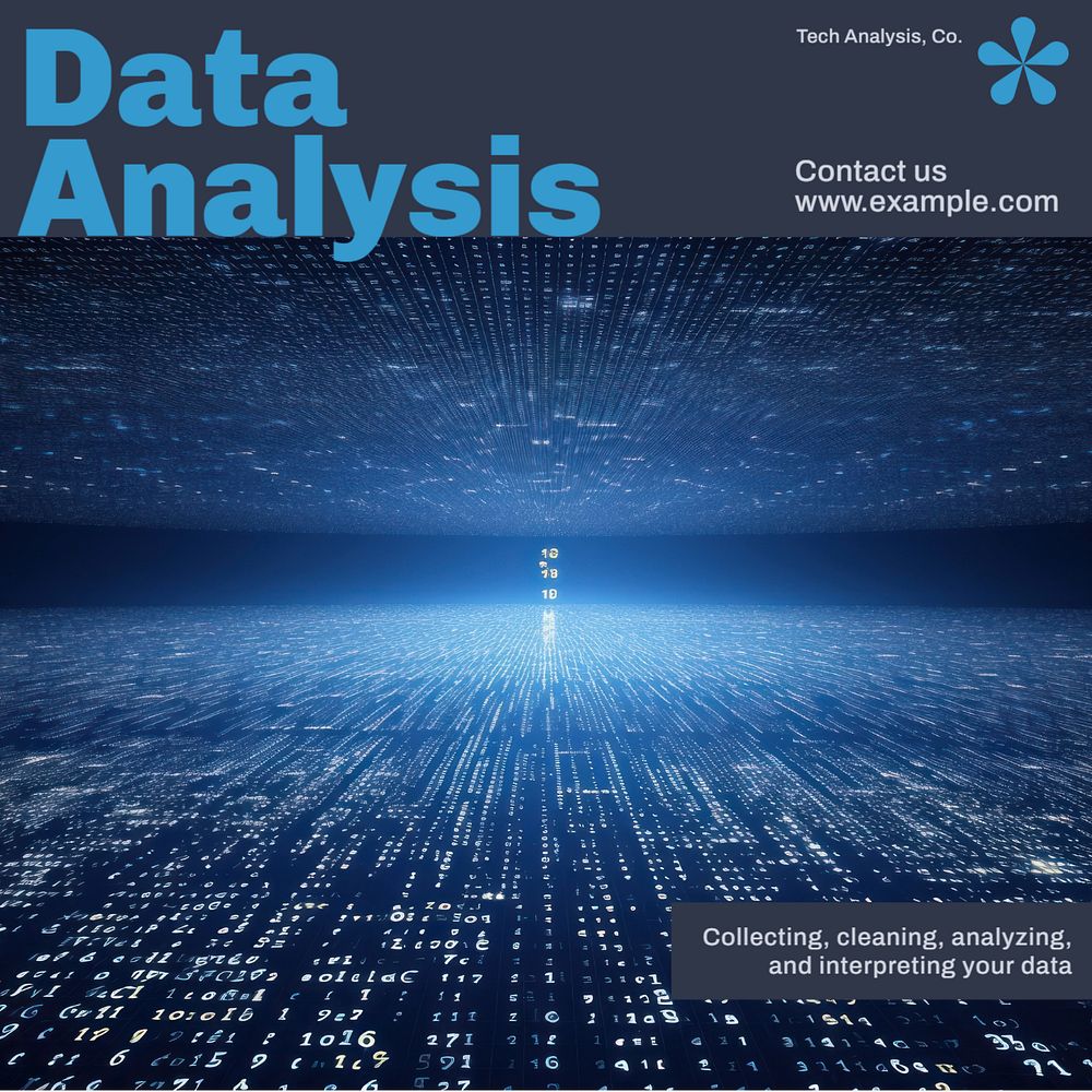 Data analysis Instagram post template, editable text