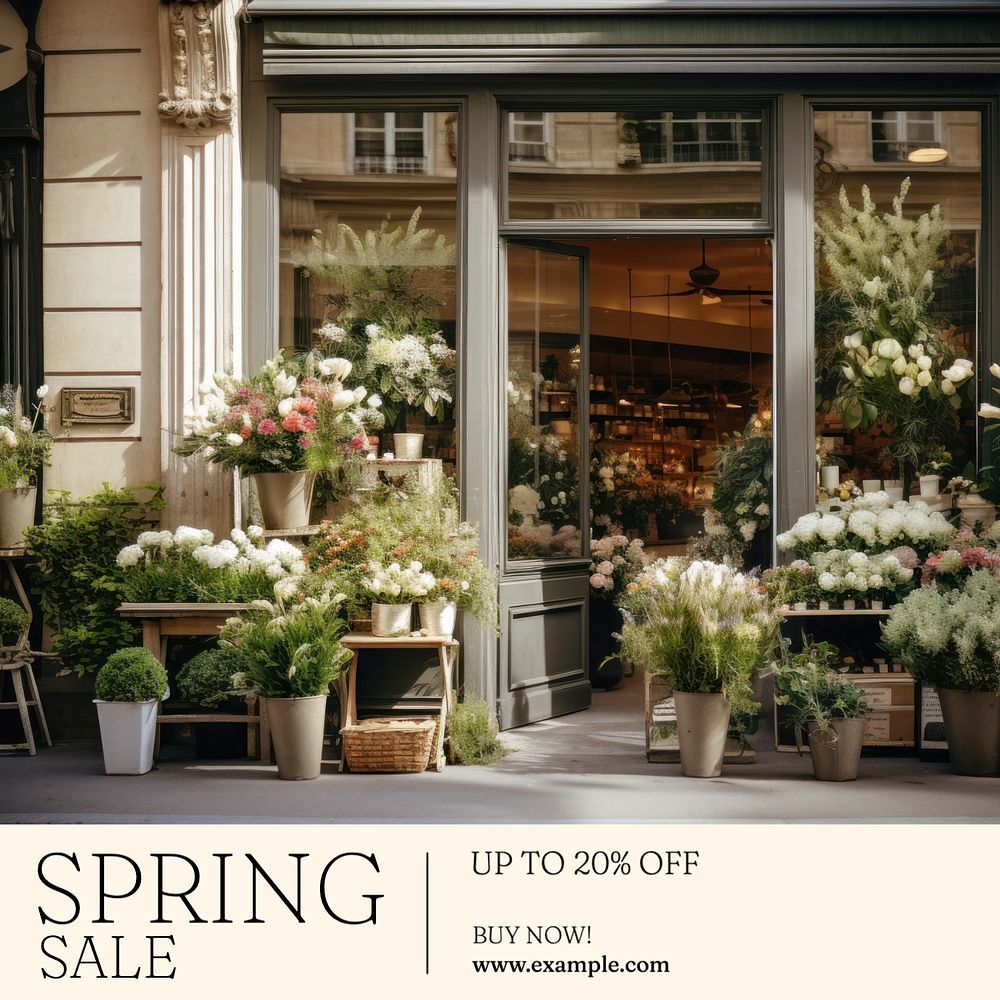 Spring sale Instagram post template, editable text