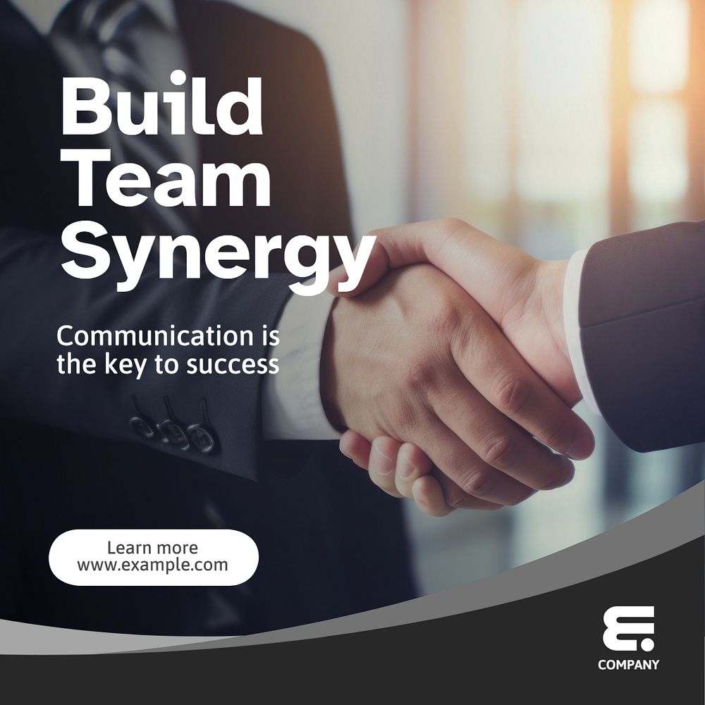 Build team synergy Instagram post template, editable text