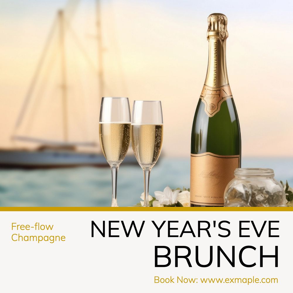 NYE brunch Instagram post template, editable text