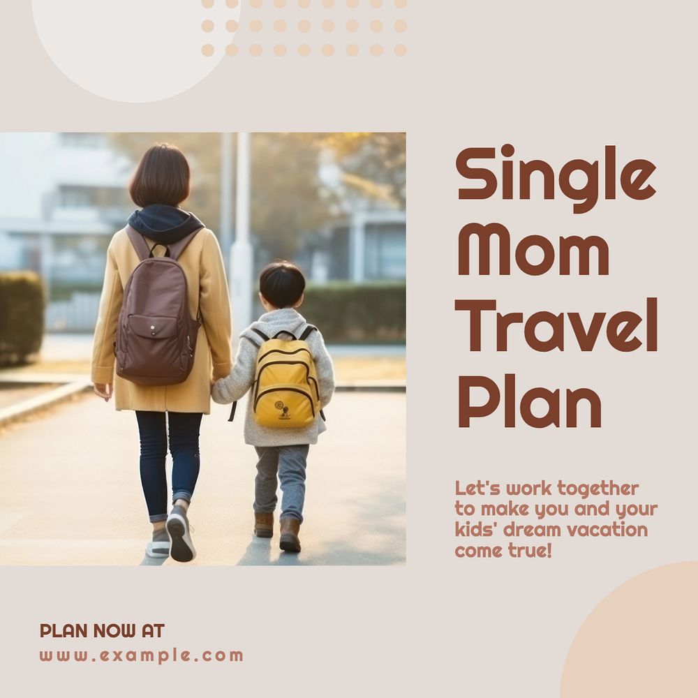 Traveling plan Instagram post template, editable text