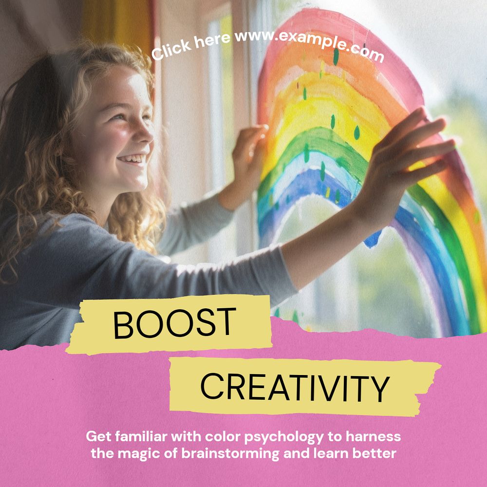 Boost creativity Instagram post template, editable text