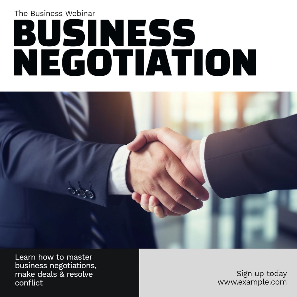 Business negotiation Instagram post template, editable text