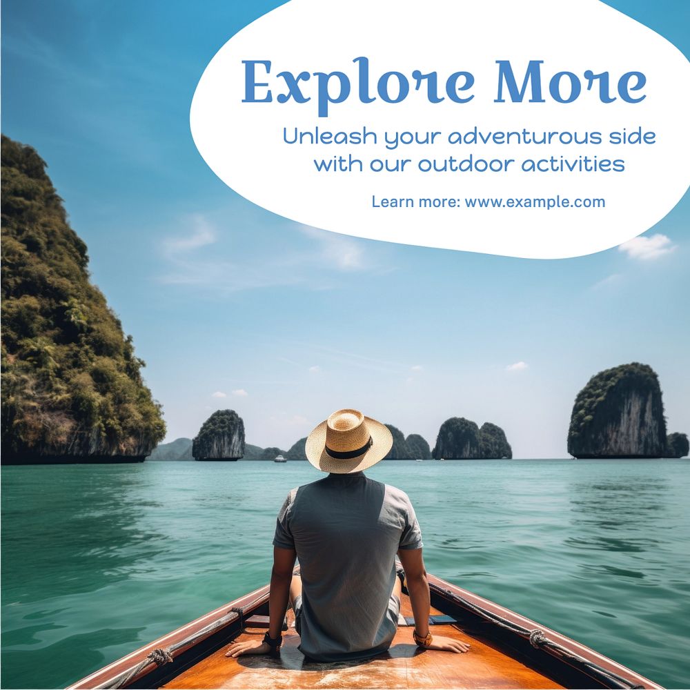 Outdoor activities Instagram post template, editable text