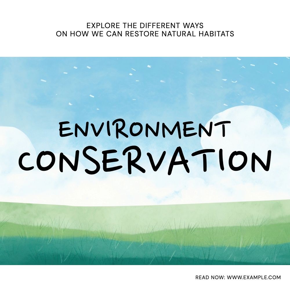 Environment conservation Instagram post template, editable text