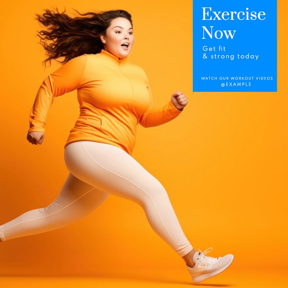 Exercise now Instagram post template, editable text