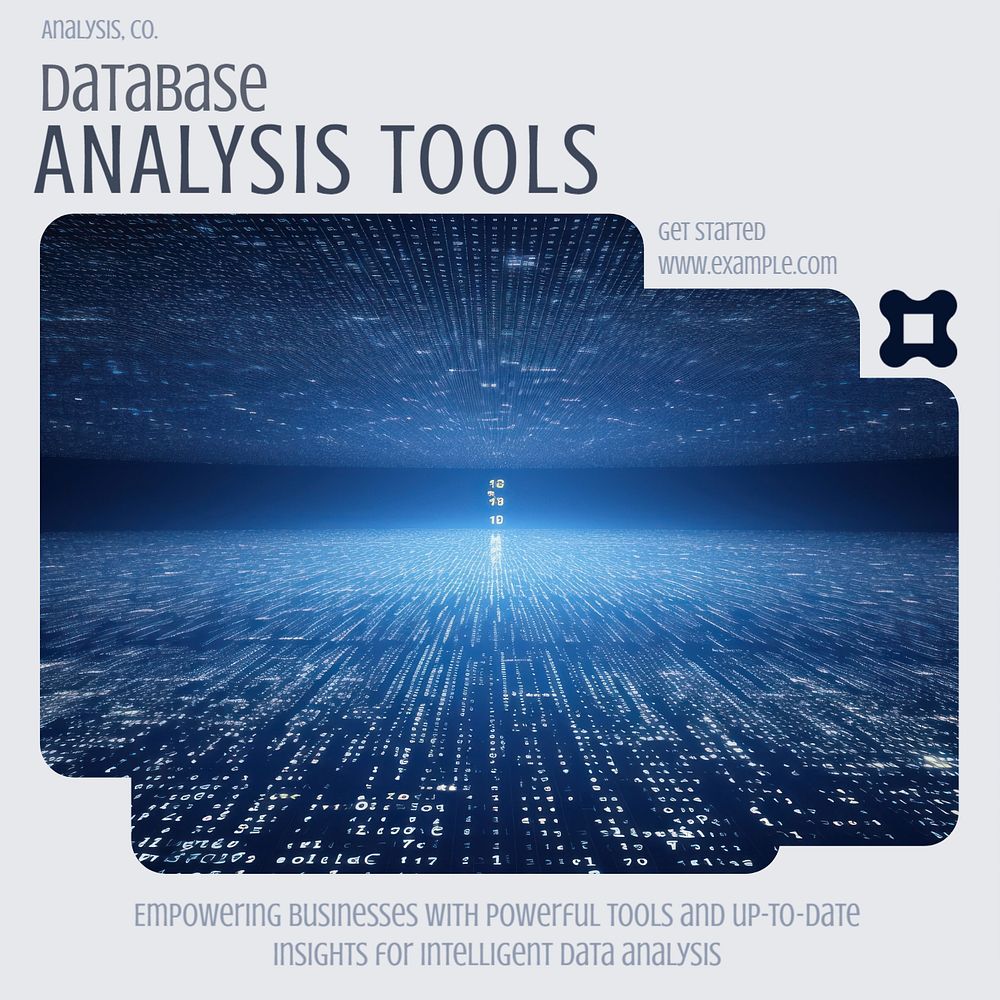 Database analysis tools Instagram post template, editable text