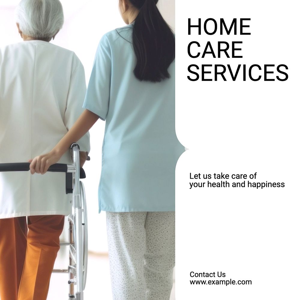 Home care services Instagram post template, editable text