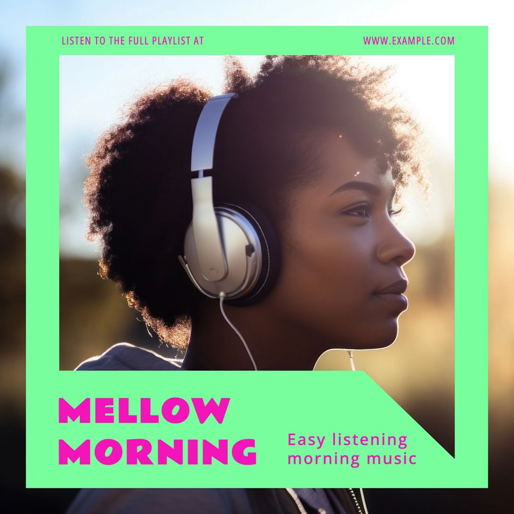 Mellow morning Instagram post template, editable text