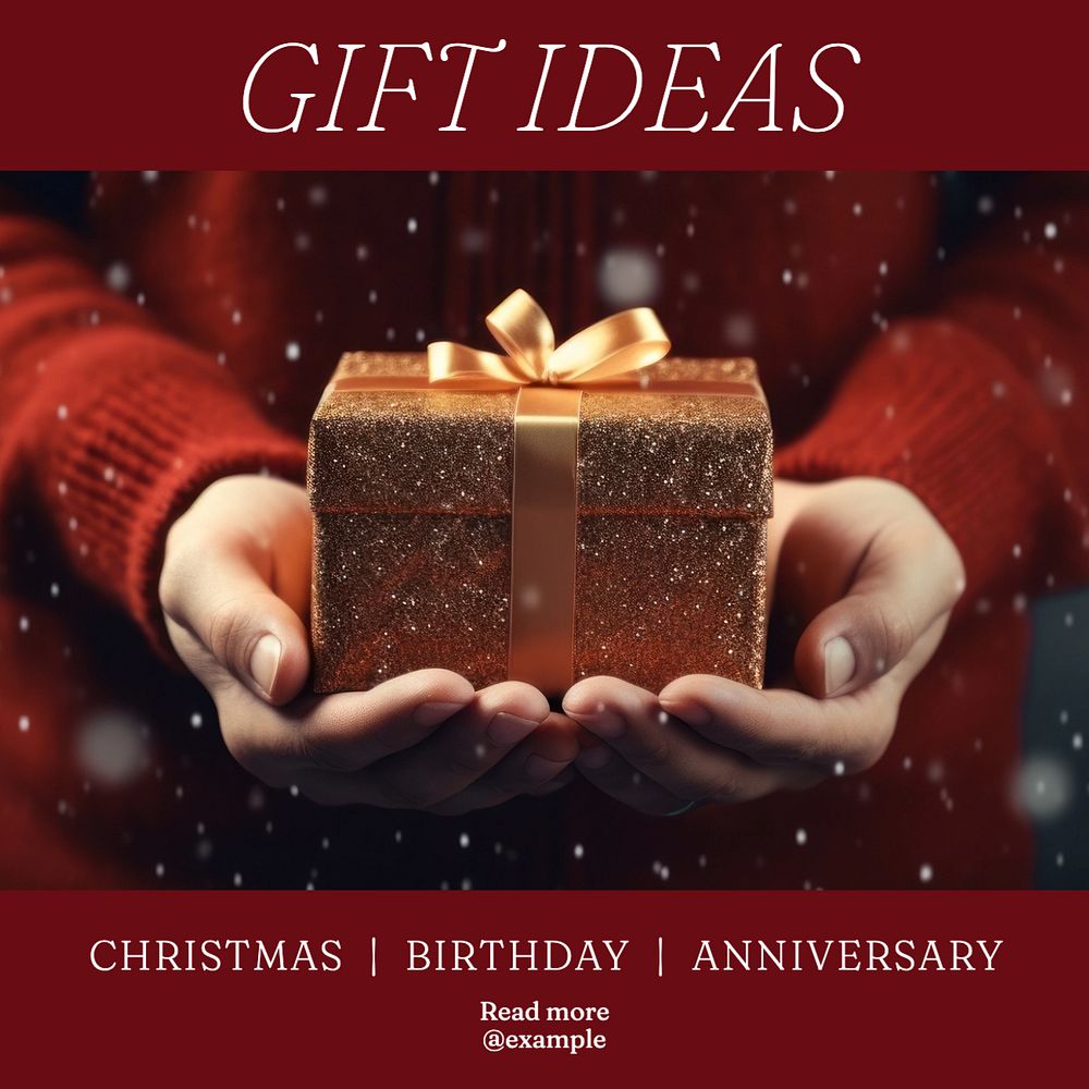 Gift ideas Instagram post template, editable text