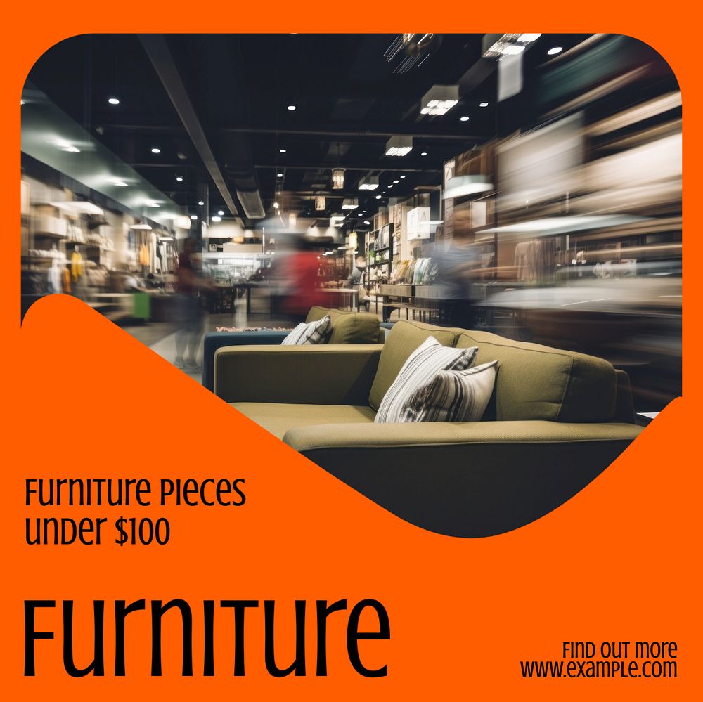 Furniture sale Instagram post template, editable text