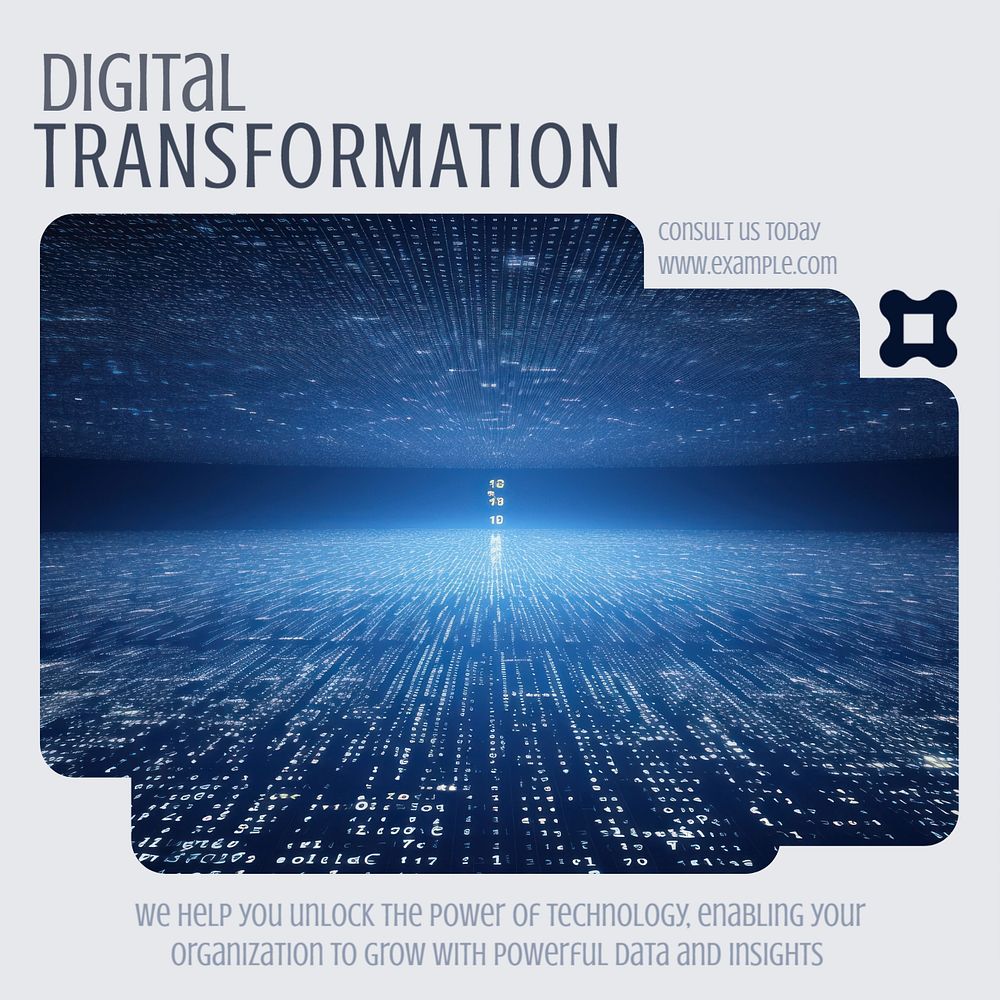 Digital transformation Instagram post template, editable text