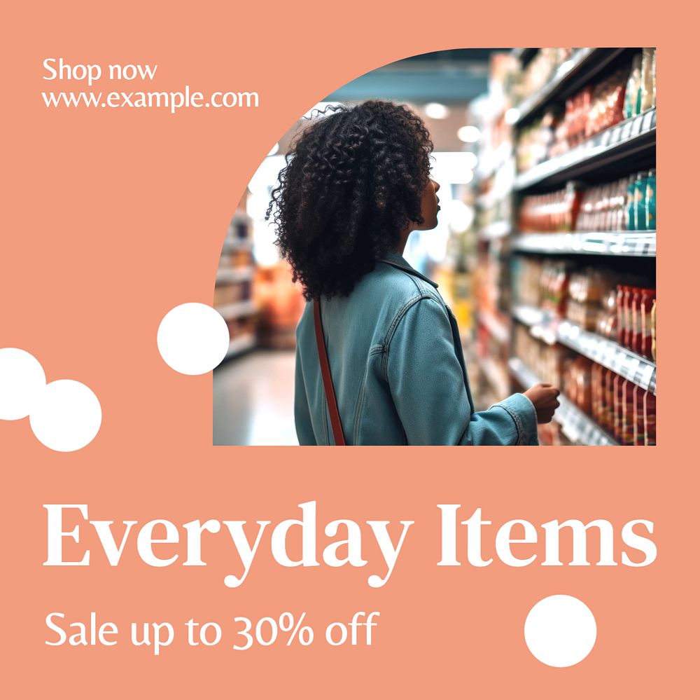 Everyday items Instagram post template, editable text