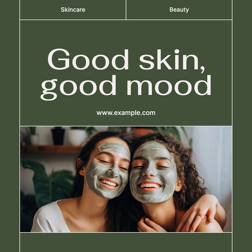 Good skin Instagram post template, editable text