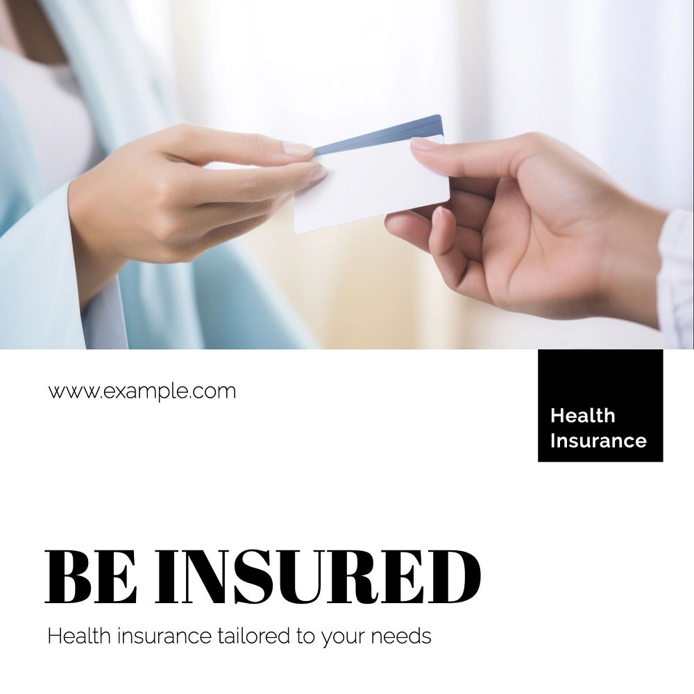 Health insurance Instagram post template, editable text